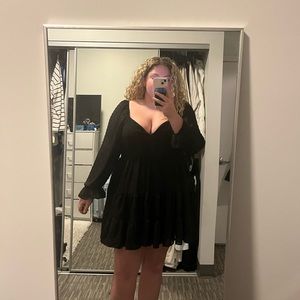 arula black long sleeve dress